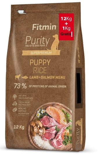 Fitmin hrana za pse dog Purity Rice Puppy Lamb & Salmon 12 kg + 1 kg