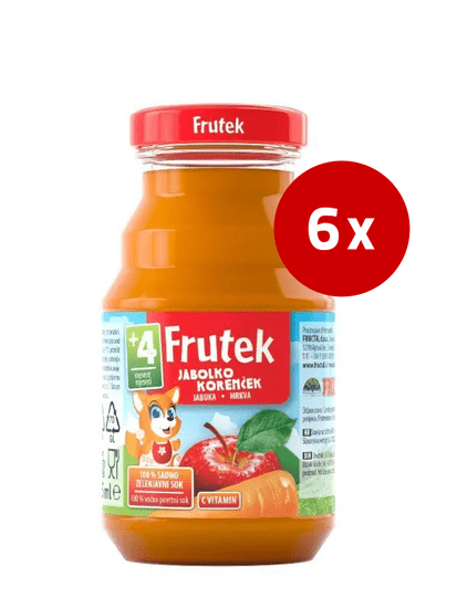 Fructal Frutek sok, jabolko, korenček, 6 x 125 ml