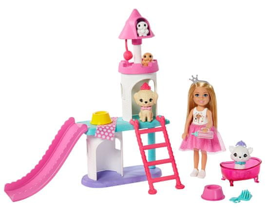Mattel Barbie Princess Adventure Princeska Chelsea se igra na toboganu