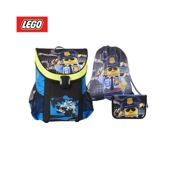 LEGO Ninjago City Police Cop set 3 v 1, šolski nahrbtnik + peresnica, polna + vreča za čevlje
