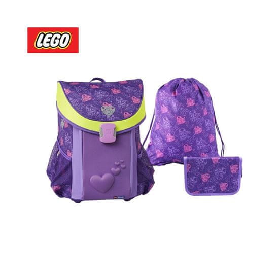 LEGO Friends Hearts set 3 v 1, šolski nahrbtnik + peresnica, polna + vreča za čevlje
