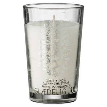 Lene Bjerre Sveča iz stekla NORDIC z motivom stožca 7 x 11 cm