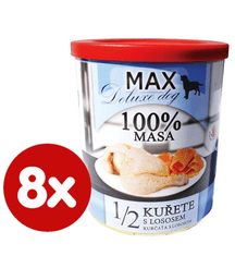 FALCO MAX Deluxe konzerve za odrasle pse, 1/2 piščanca z lososom, 8x 800 g
