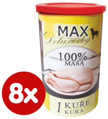 FALCO MAX Deluxe konzerve za odrasle pse, piščanec, 8x 1200 g