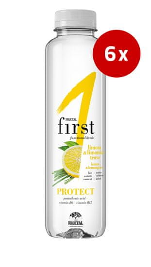Fructal First Protect pijača, limona in limonska trava, 6 x 0,5 l