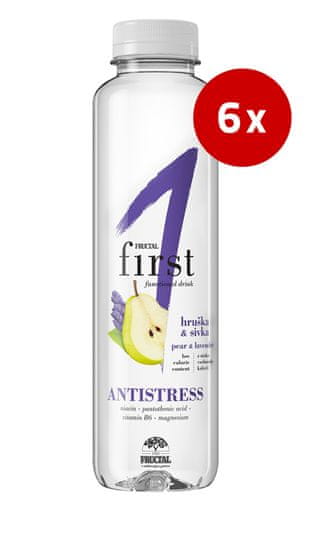 Fructal First Antistress pijača, hruška in sivka, 6 x 0,5 l