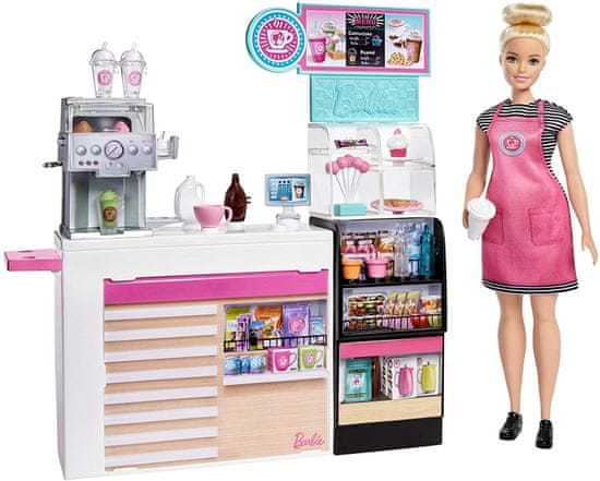 Mattel Barbie Kavarna s punčko GMW03