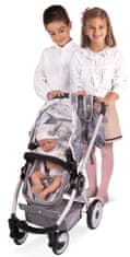 DeCuevas 80535 zložljiv voziček za lutke dvojčke 3 v 1 z nahrbtnikom