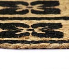 Vidaxl Pogrinjki 4 kosi črni 38 cm okrogli iz jute