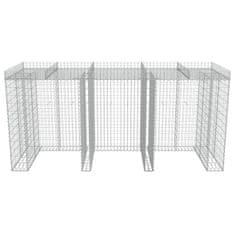 Vidaxl Gabionska stena za koš za smeti pocinkano jeklo 270x100x130 cm