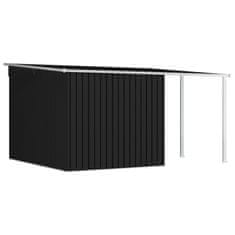 Vidaxl Vrtna lopa z nadstreškom antracitna 335x278x184 cm jeklo