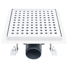 Vidaxl Kanaleta za tuš 18x18 cm nerjaveče jeklo