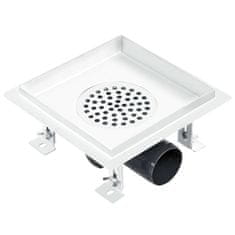 Vidaxl Kanaleta za tuš 18x18 cm nerjaveče jeklo