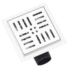 Vidaxl Kanaleta za tuš s karo vzorcem 15x15 cm nerjaveče jeklo