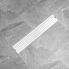 Vidaxl Kanaleta za tuš z luknjicami 63x14 cm nerjaveče jeklo