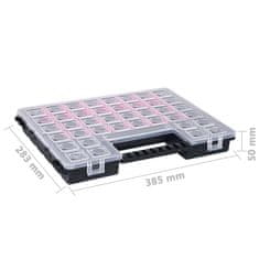 Vidaxl Škatle za sortiranje 2 kosa z delilniki 385x283x50 mm plastika