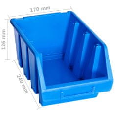 Greatstore Zložljivi zabojčki za shranjevanje 20 kosov modra plastika