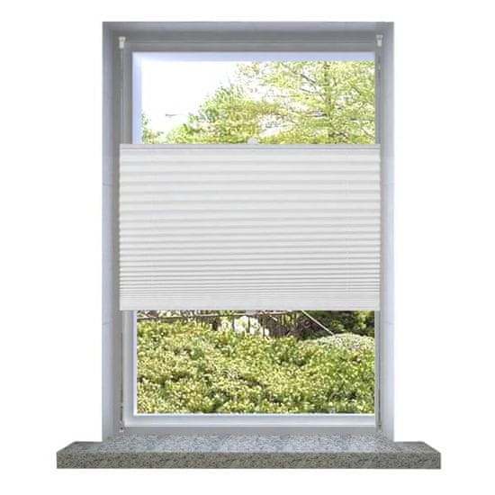 Vidaxl Plise Harmonika Zavese velikost 40 x 100 cm Bele barve
