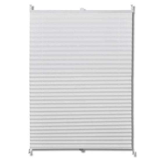 Vidaxl Plise Harmonika Zavese velikost 110 x 125 cm Bele barve