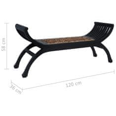 Vidaxl Klop 120 cm temno rjava abaka