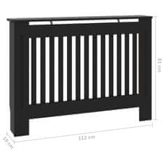 Vidaxl Pokrov za radiator črn 112x19x81 cm mediapan