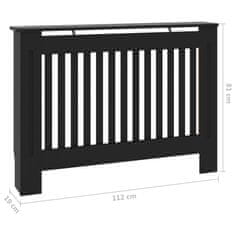 Greatstore Pokrov za radiator črn 112x19x81 cm mediapan