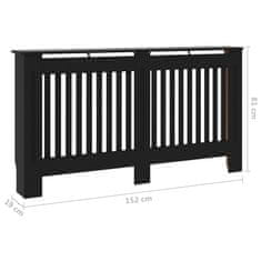 shumee Pokrov za radiator črn 152x19x81 cm mediapan