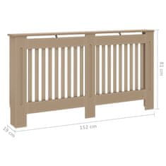 Vidaxl Pokrov za radiator 152x19x81,5 cm MDF