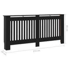 Vidaxl Pokrov za radiator črn 172x19x81 cm mediapan