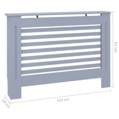 shumee Pokrov za radiator antraciten 112x19x81 cm mediapan