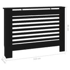 Vidaxl Pokrov za radiator črn 112x19x81 cm mediapan
