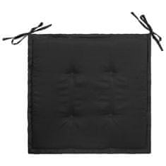 Vidaxl Blazine za vrtne stole 6 kosov črne 50x50x3 cm oxford tkanina