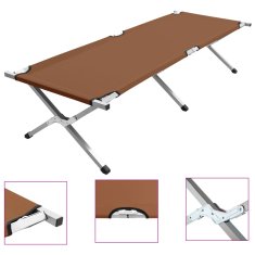 Vidaxl Kamp postelja 190x74x47 cm XL rjava