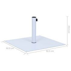 Vidaxl Podstavek za senčnik bel jeklen kvadraten 17 kg