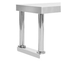 Vidaxl Polica za delovno mizo 120x30x35 cm nerjaveče jeklo