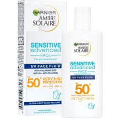 Garnier Ambre Solaire UV fluid za zaščito obraza pred soncem SPF50+, 40 ml