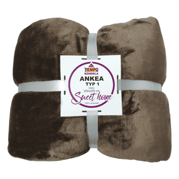 KONDELA Reverzibilna odeja, rjav, 200x220, TIP ANKEA 1