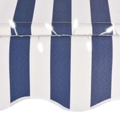 Vidaxl Ročno zložljiva tenda z LED lučkami 250 cm modra in bela