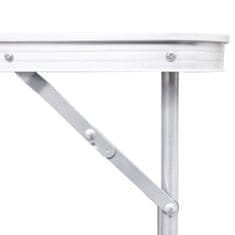 Greatstore Zložljiva aluminijasta miza za kamp. z nastavljivo višino 120 x 60 cm