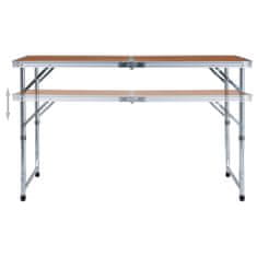 Greatstore Zložljiva miza za kampiranje iz aluminija 120x60 cm