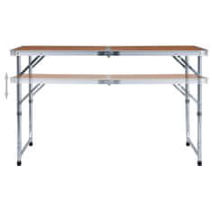 Vidaxl Zložljiva miza za kampiranje iz aluminija 120x60 cm
