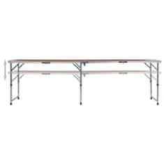 Vidaxl Zložljiva miza za kampiranje iz aluminija 240x60 cm