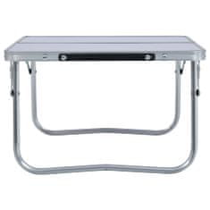 Greatstore Zložljiva miza za kampiranje bela iz aluminija 60x40 cm