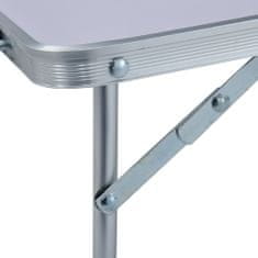 shumee Zložljiva miza za kampiranje bela iz aluminija 60x40 cm