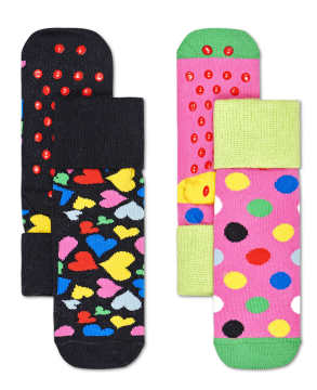 Happy Socks otroške nogavice 2-Pack Kids Heart Anti-Slip Socks