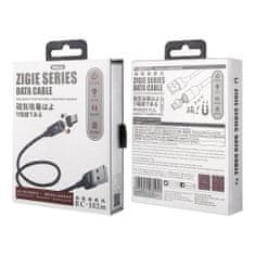 REMAX Zigie magnetni kabel USB / Micro USB 3A 1.2m, črna