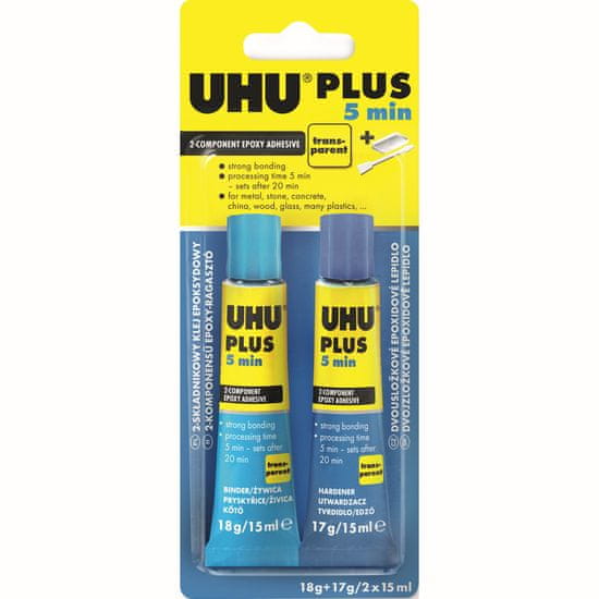 UHU Plus 5 min Epoxy lepilo, 2 x 15 ml
