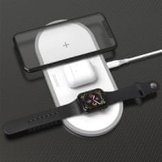 DUDAO A11 brezžični polnilnik 3in1 na AirPods / Apple Watch / smartphone, bela