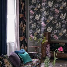 Designers Guild Ozadje DELFT FLOWER GRANDE - GRAFIT, kolekcija TULIP STELLATA