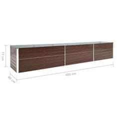 Vidaxl Visoka greda pocinkano jeklo 480x80x77 cm rjava